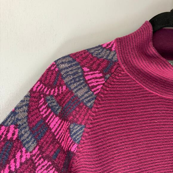 TITLE NINE Women's Medium Cranberry Zip Knit Cotton Blend Soft Gorpcore Outdoors - Picture 11 of 15